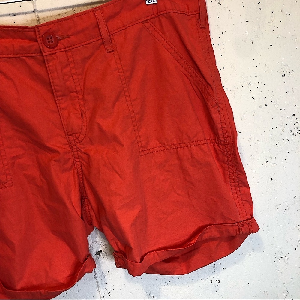 Levi's Signature Zipper Button Fly 100% Cotton Red Cargo Shorts misses Size 18 - Picture 3 of 7